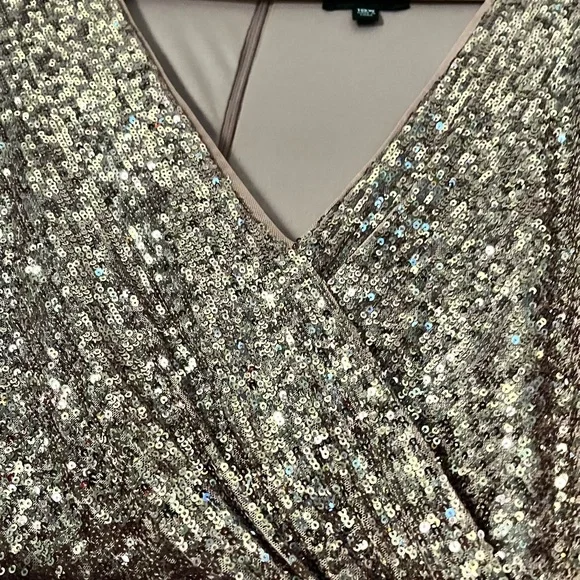 Xscape Rose Gold Sequin Long Sleeve Gown - Picture 4 of 5